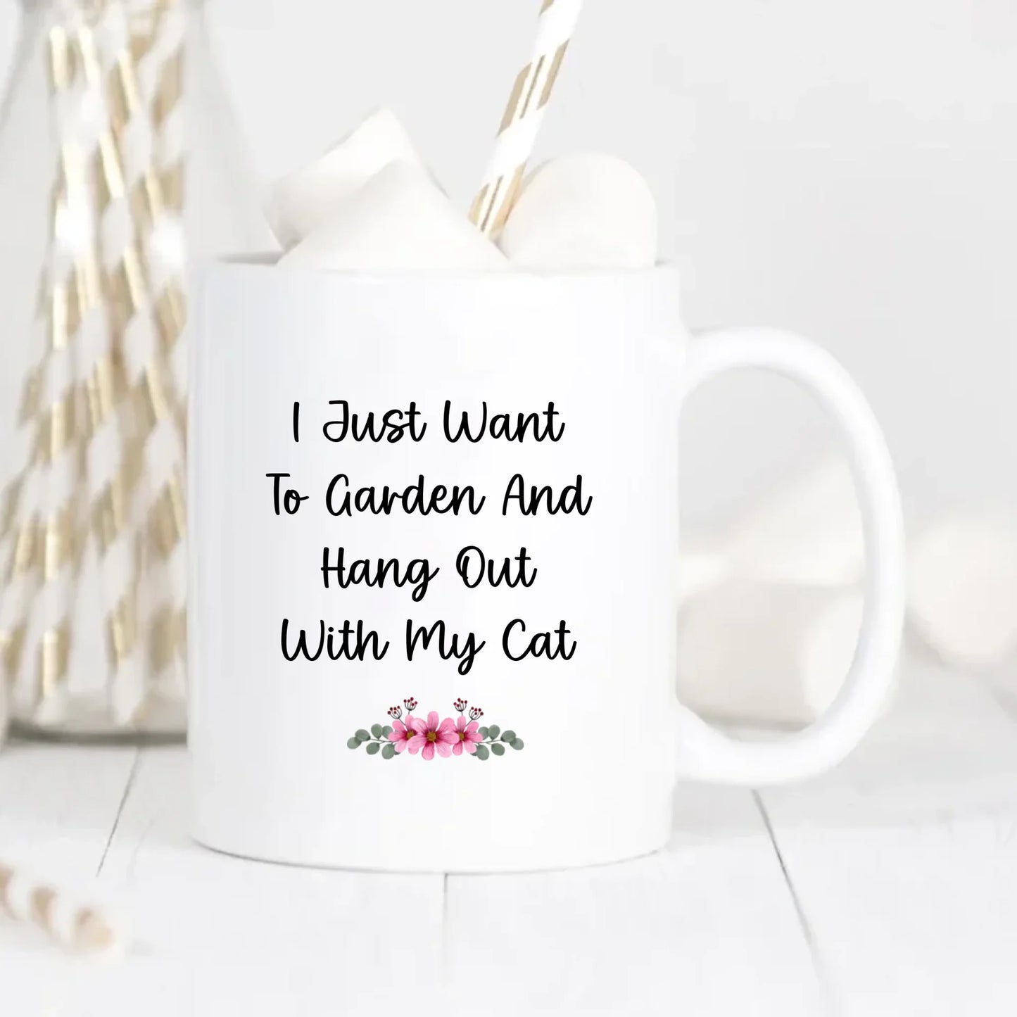 Personalised Gardening Cat Mum Mug