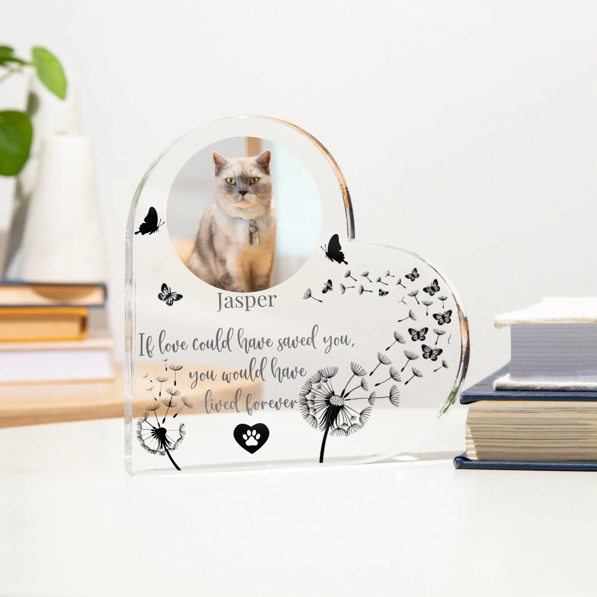Acrylic Heart white marble 2