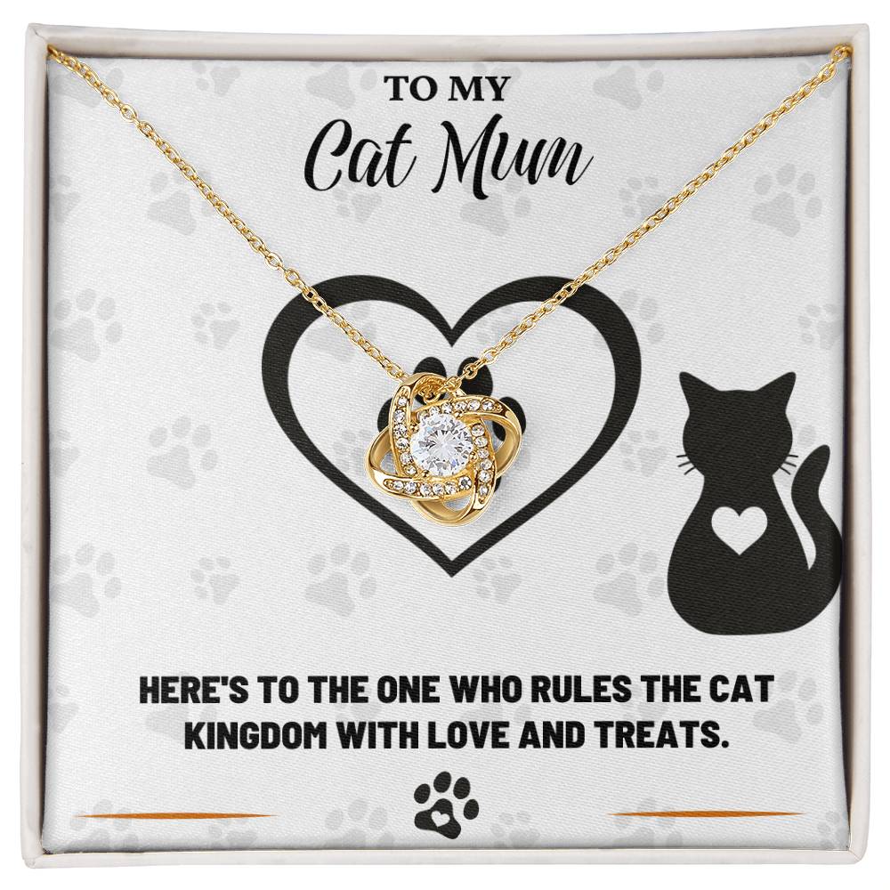 To My Cat Mum, Rules With Love And Treats - Love Knot Necklace