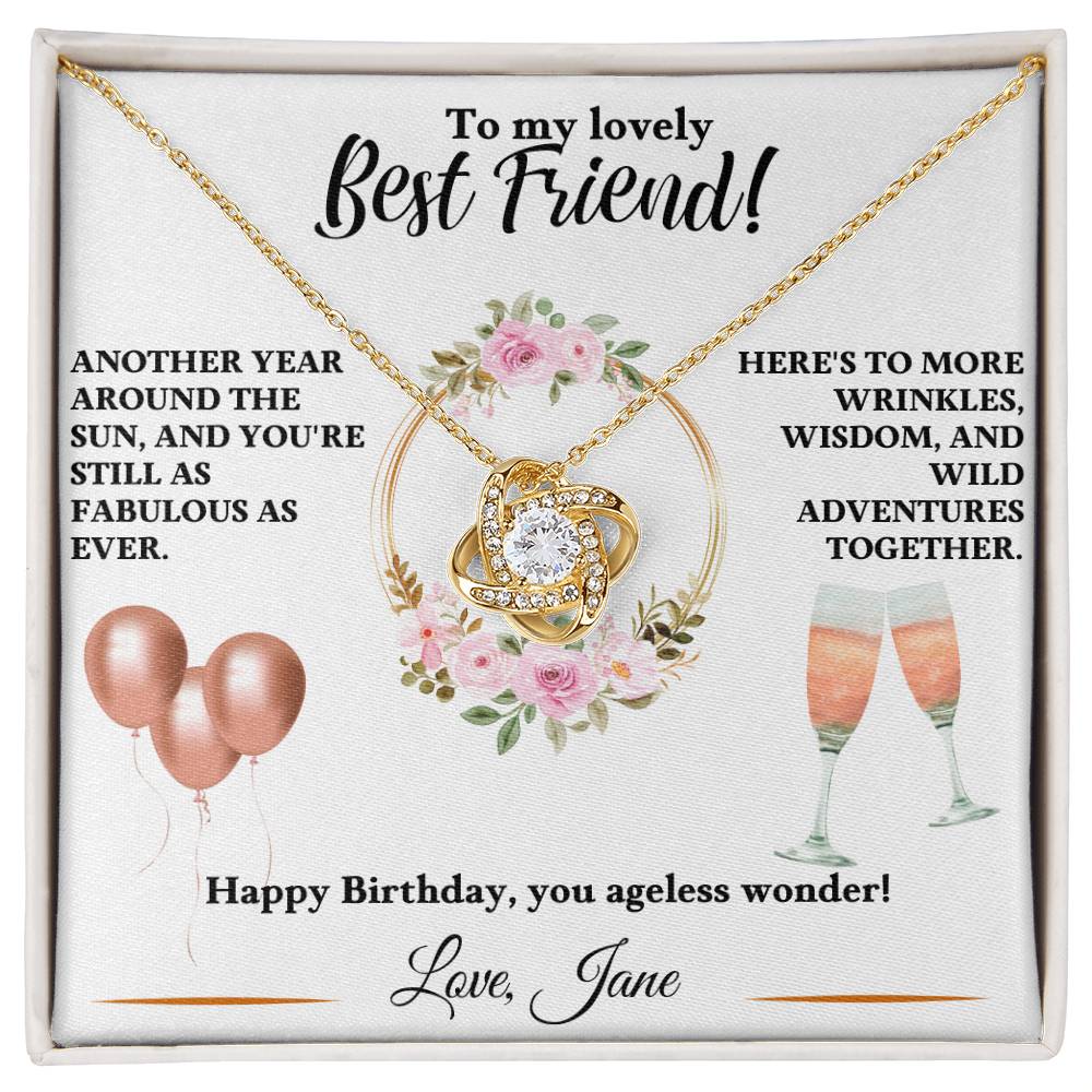 Personalised To My Lovely Best Friend Birthday - Love Knot Necklace