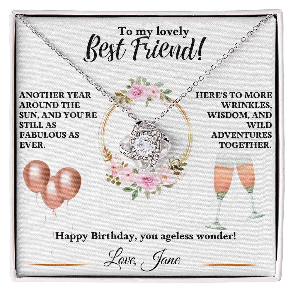 Personalised To My Lovely Best Friend Birthday - Love Knot Necklace