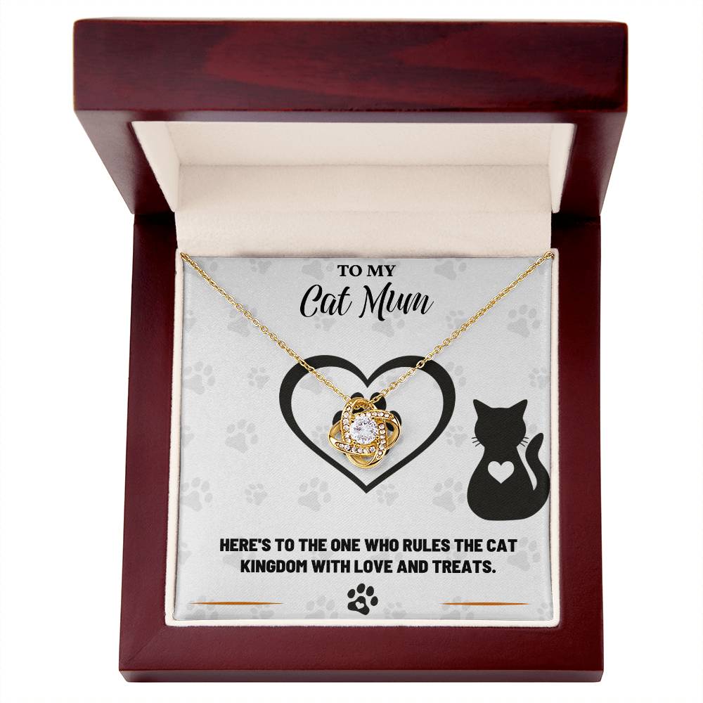 To My Cat Mum, Rules With Love And Treats - Love Knot Necklace