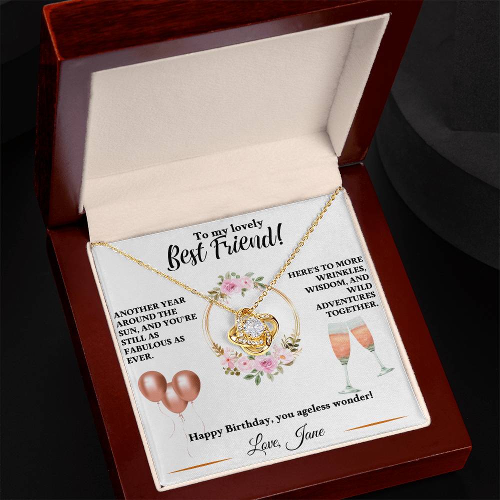 Personalised To My Lovely Best Friend Birthday - Love Knot Necklace