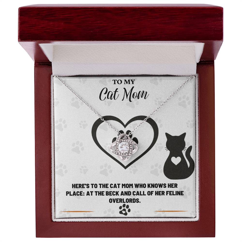 To My Cat Mom, Knows Her Place - Love Knot Necklace