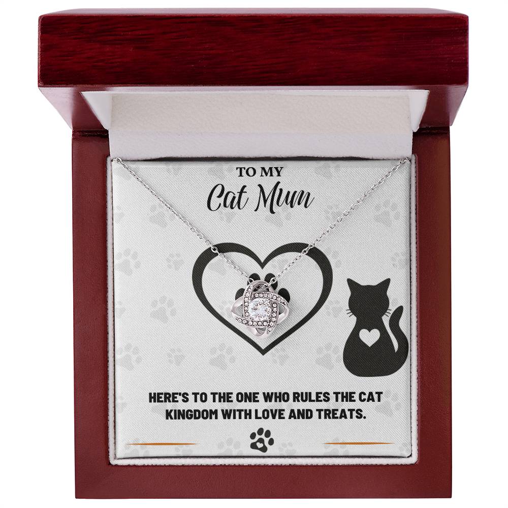 To My Cat Mum, Rules With Love And Treats - Love Knot Necklace