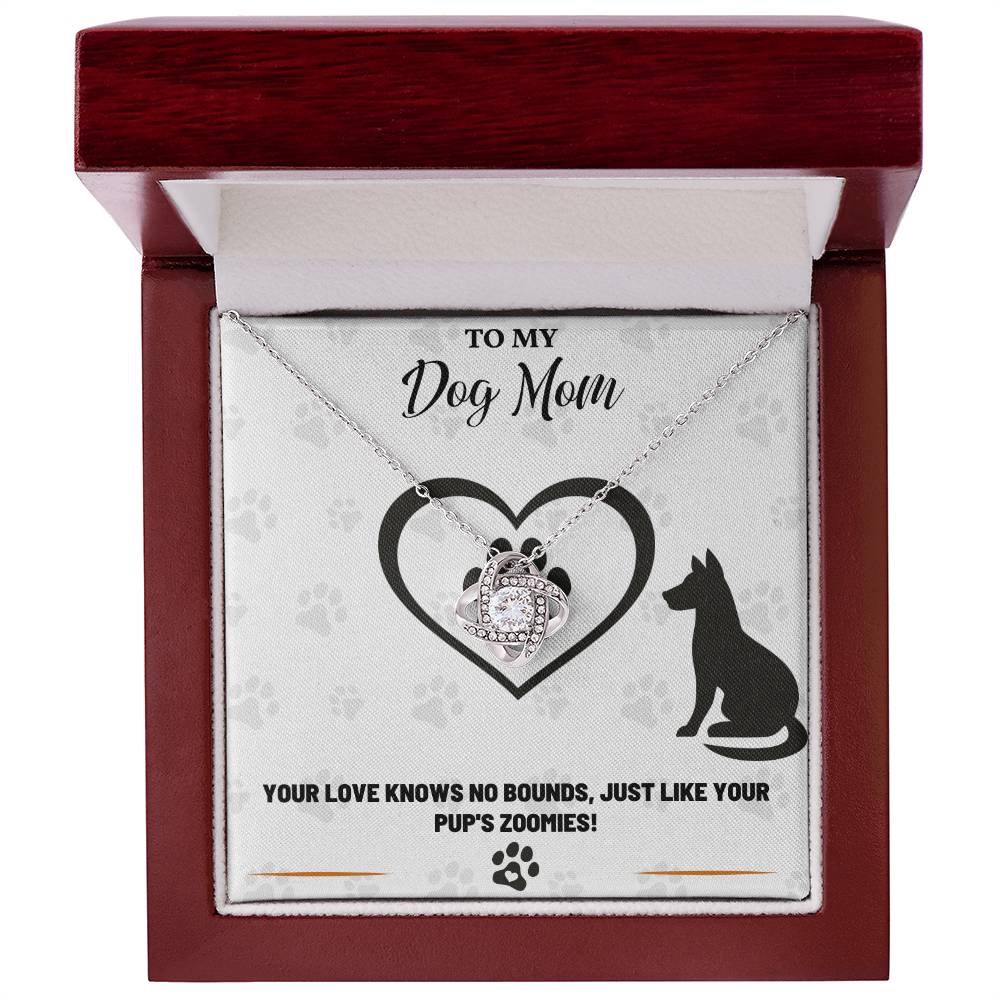 To My Dog Mom, Love Knows No Bounds - Love Knot Necklace