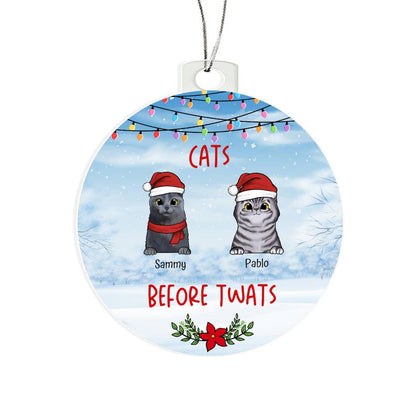 Christmas Cats Before Tw*ts Personalised Acrylic Hanging Ornament