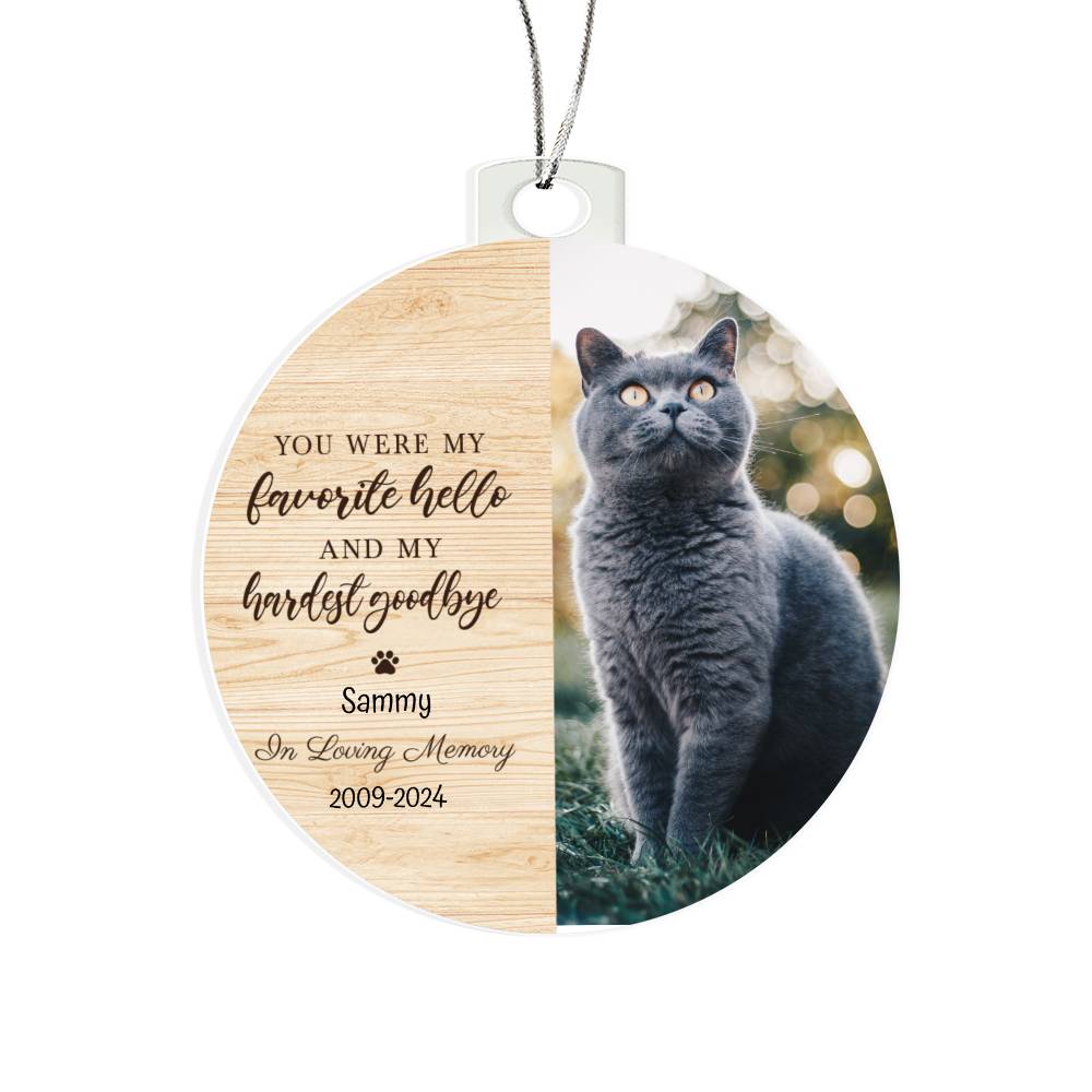 Cat Memorial Christmas Tree Hanger Hardest Goodbye