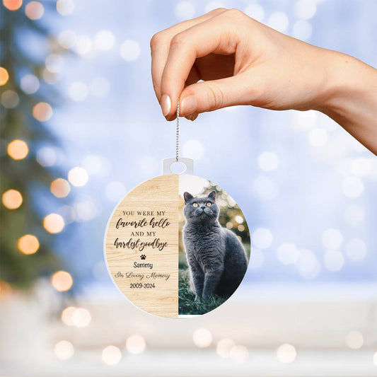 Cat Memorial Christmas Tree Hanger Hardest Goodbye