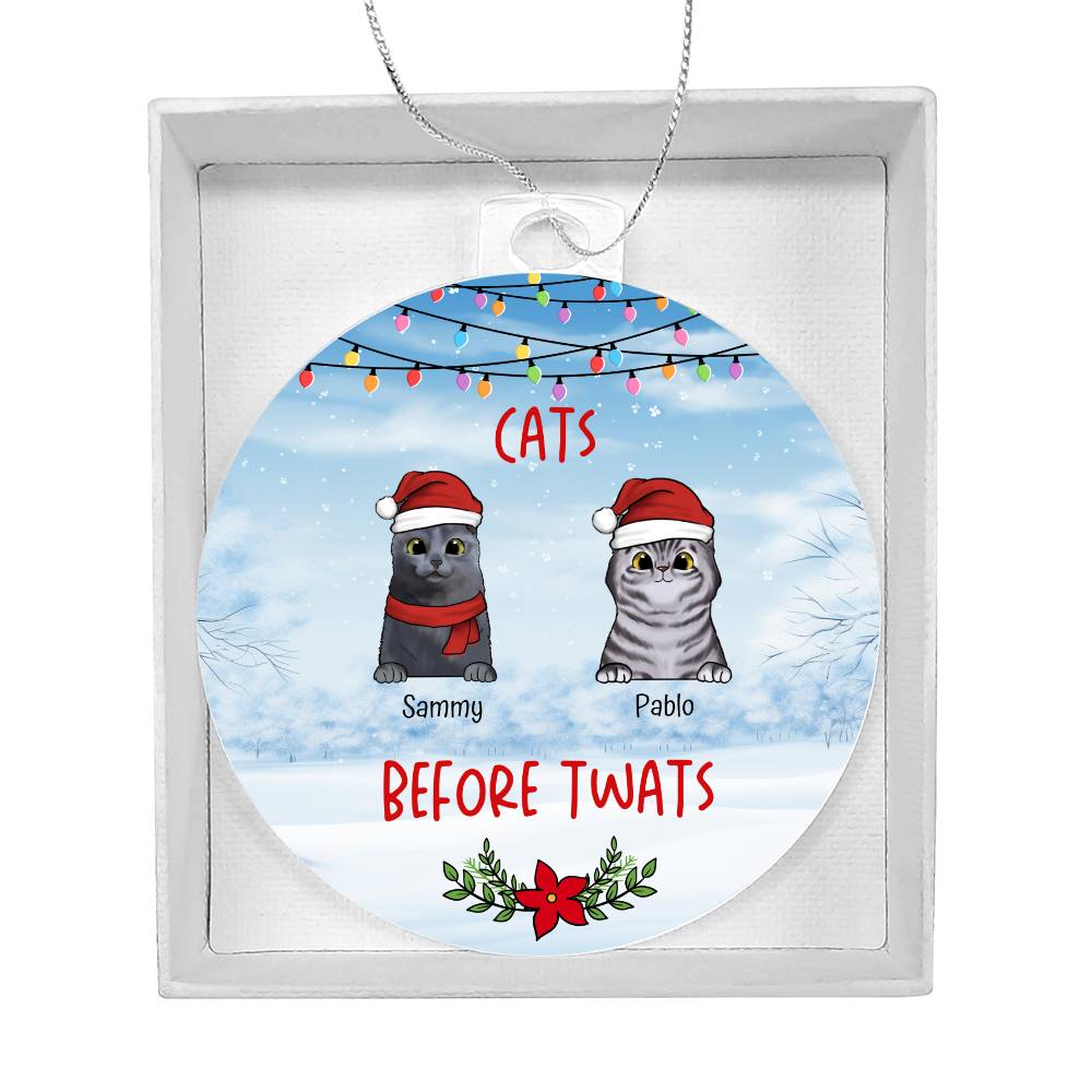 Christmas Cats Before Tw*ts Personalised Acrylic Hanging Ornament