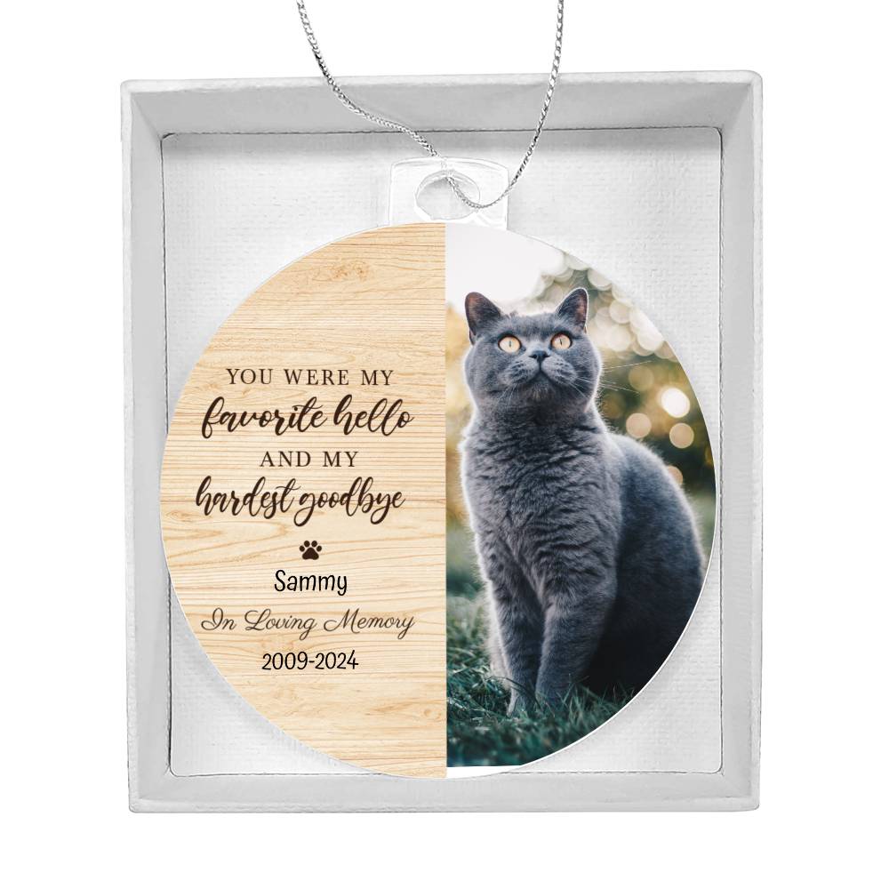 Cat Memorial Christmas Tree Hanger Hardest Goodbye