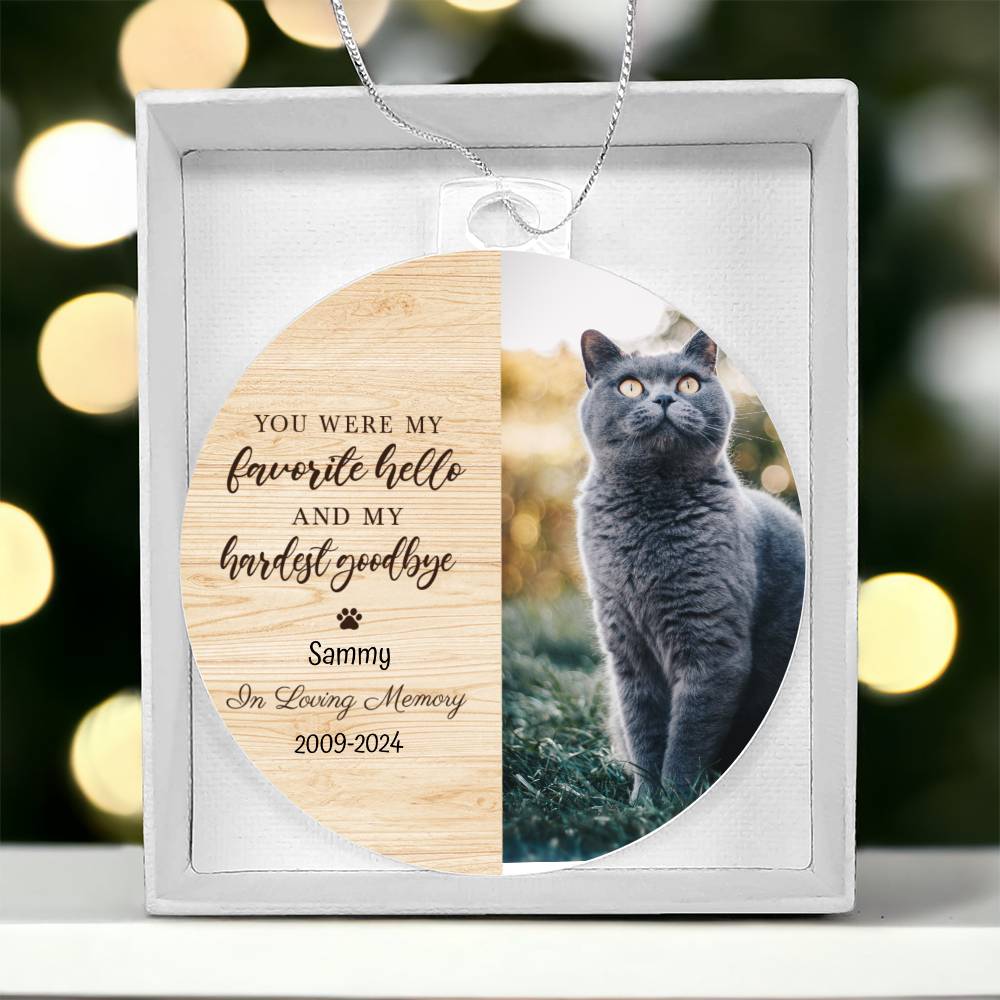 Cat Memorial Christmas Tree Hanger Hardest Goodbye