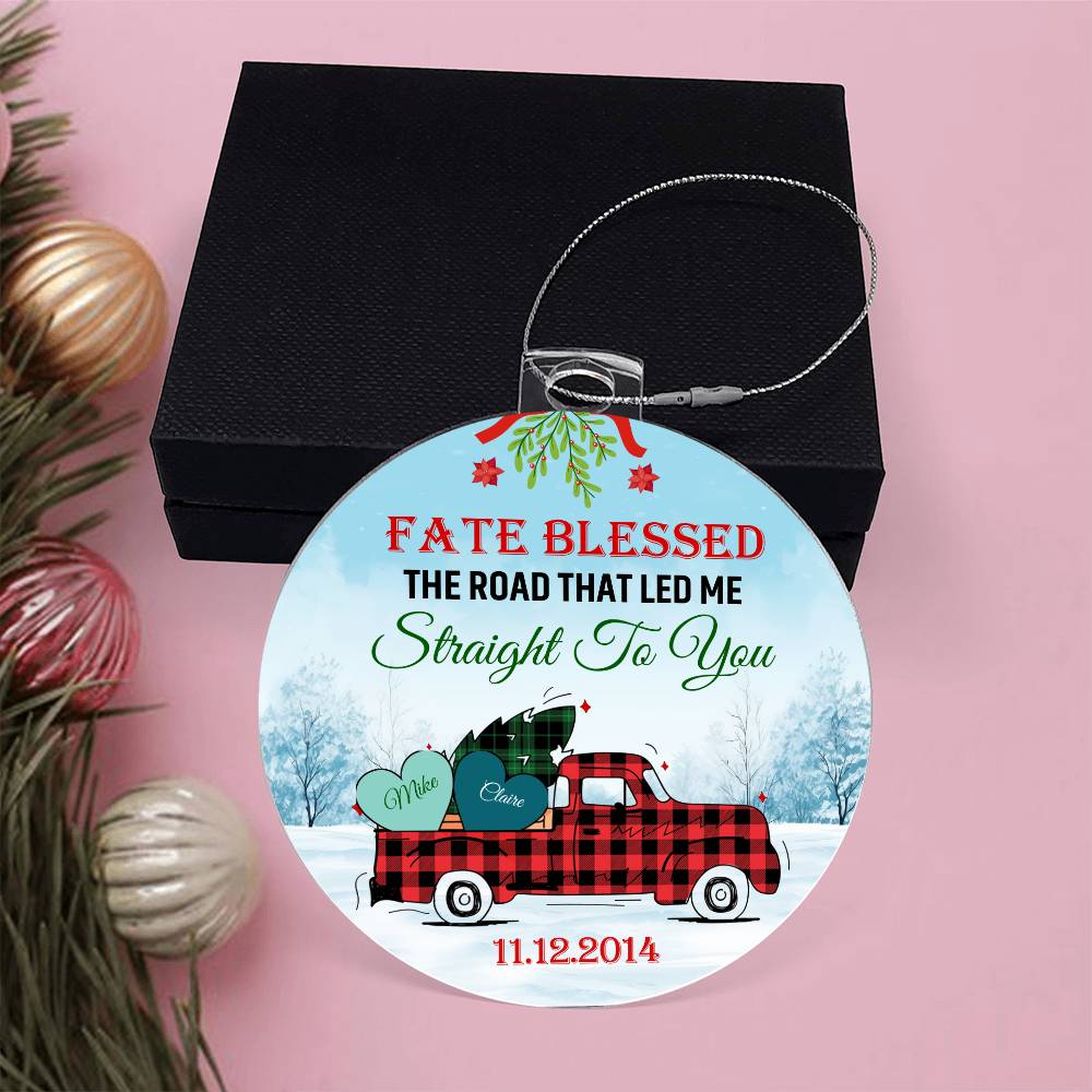 Christmas Fate Blessed The Road That Led Me To You Personalised Acrylic Hanging Ornament