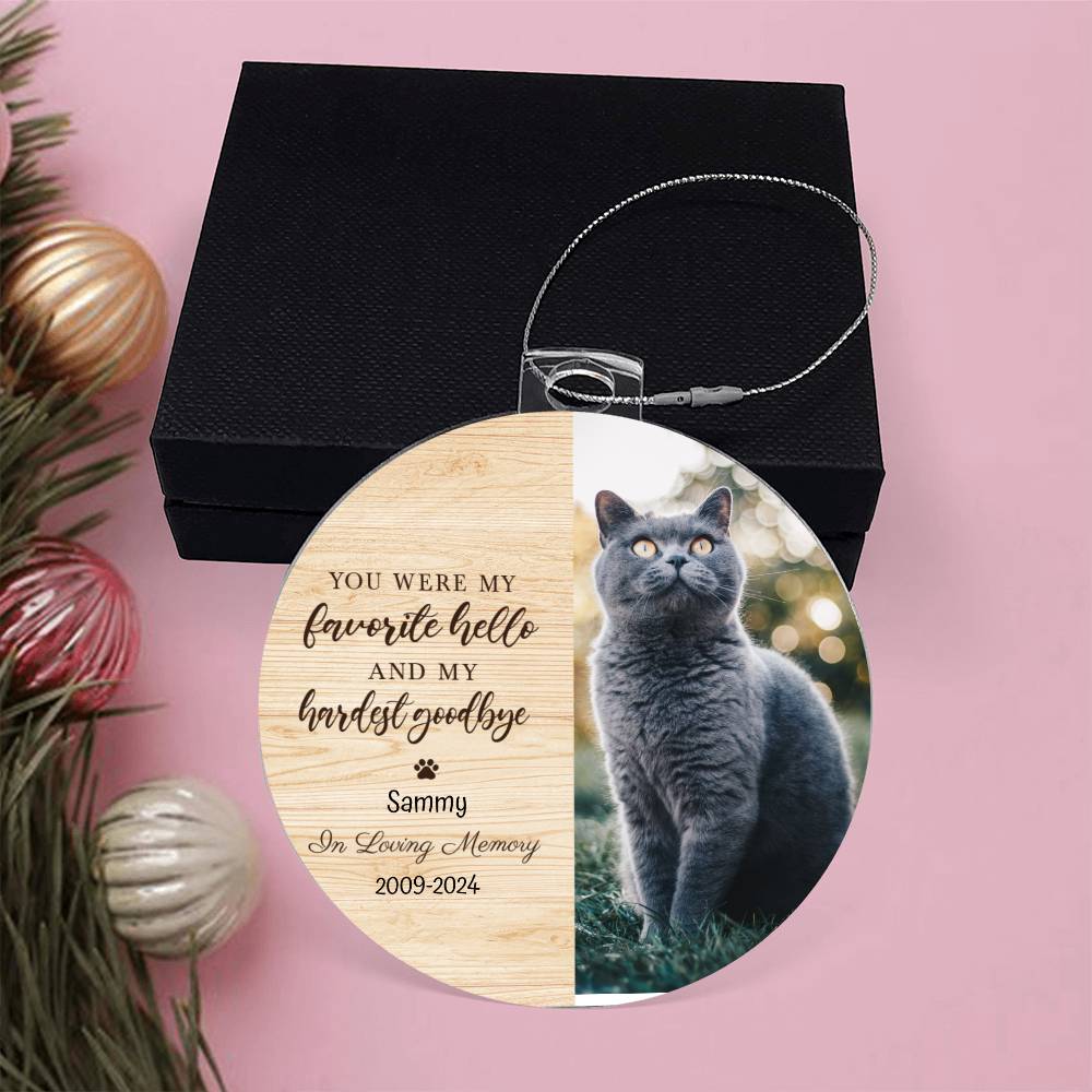 Cat Memorial Christmas Tree Hanger Hardest Goodbye