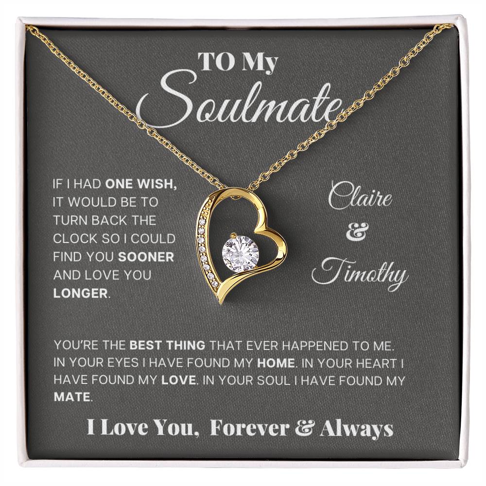 Personalised To My Soulmate - Forever Love Necklace